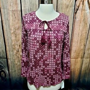 Style&Co - Printed Peasant Top